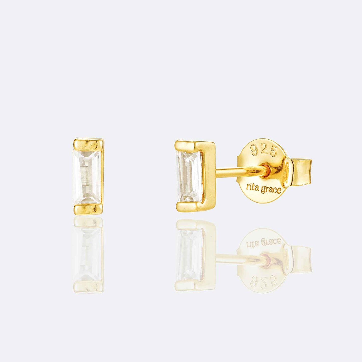 Katie Minimal Baguette Studs