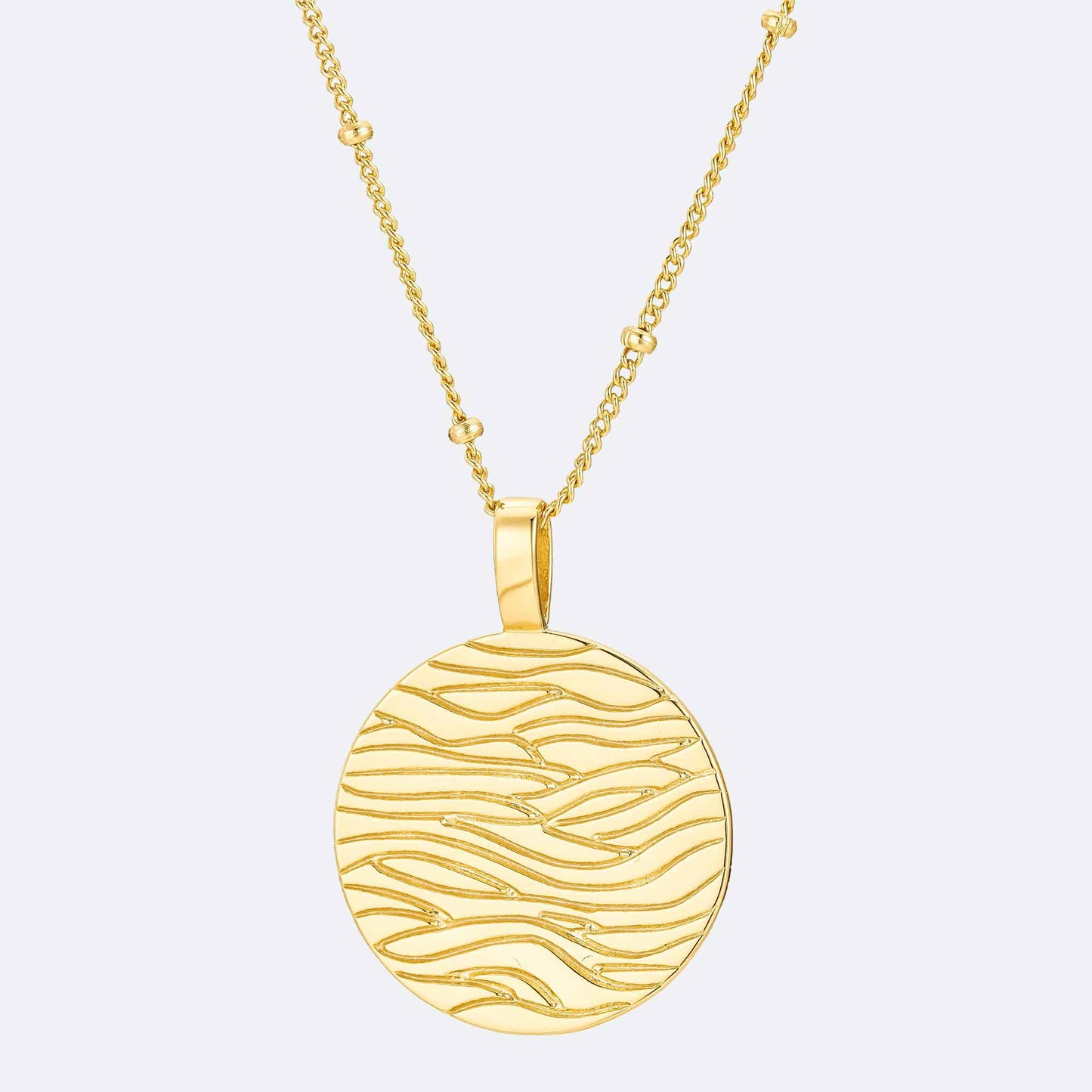 Wave Pendant Bobble Chain Necklace