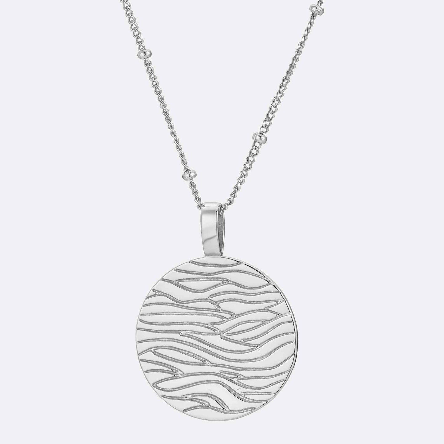 Wave Pendant Bobble Chain Necklace