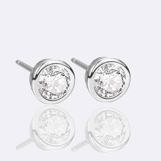 Flora Bezel Stud Earrings