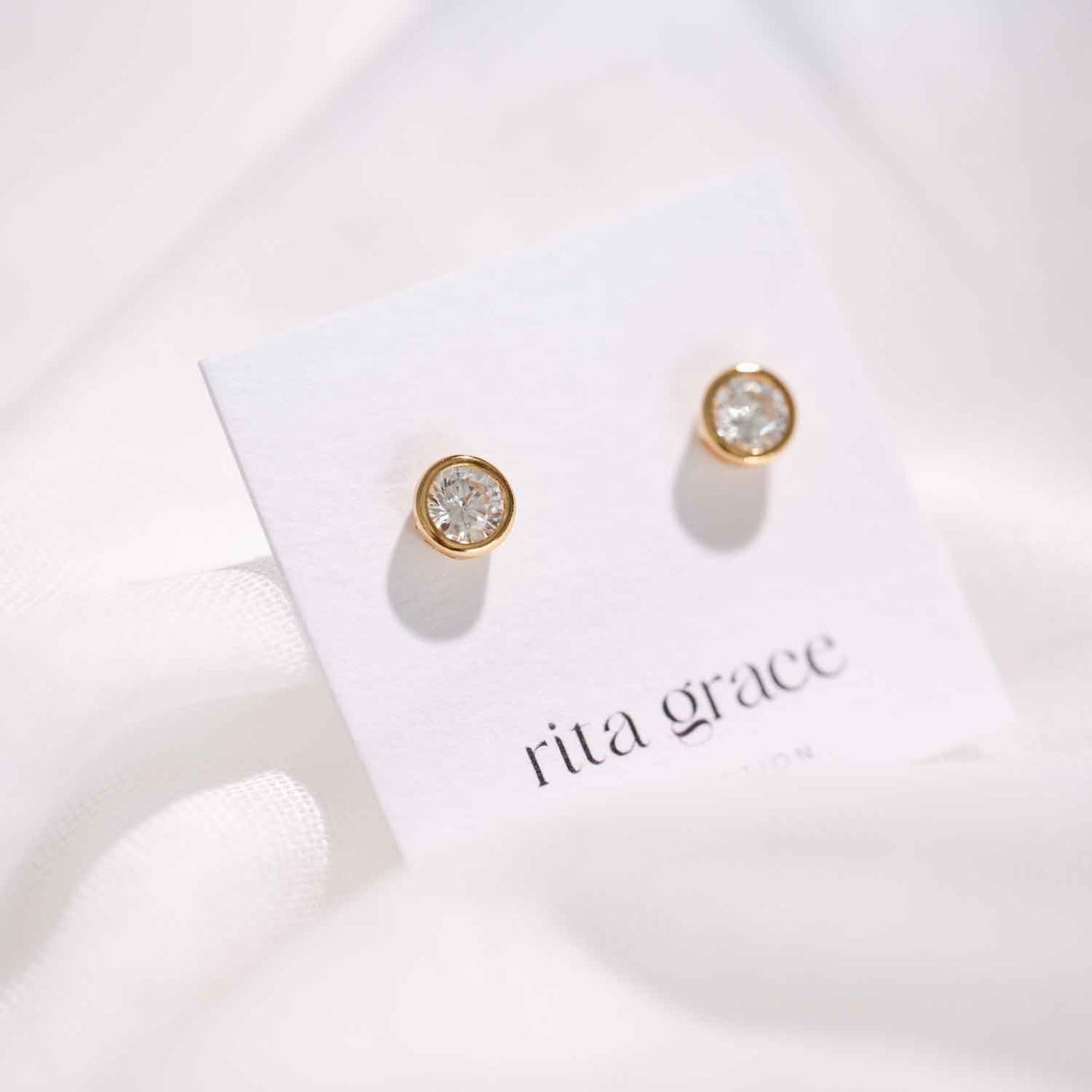 Flora Bezel Stud Earrings