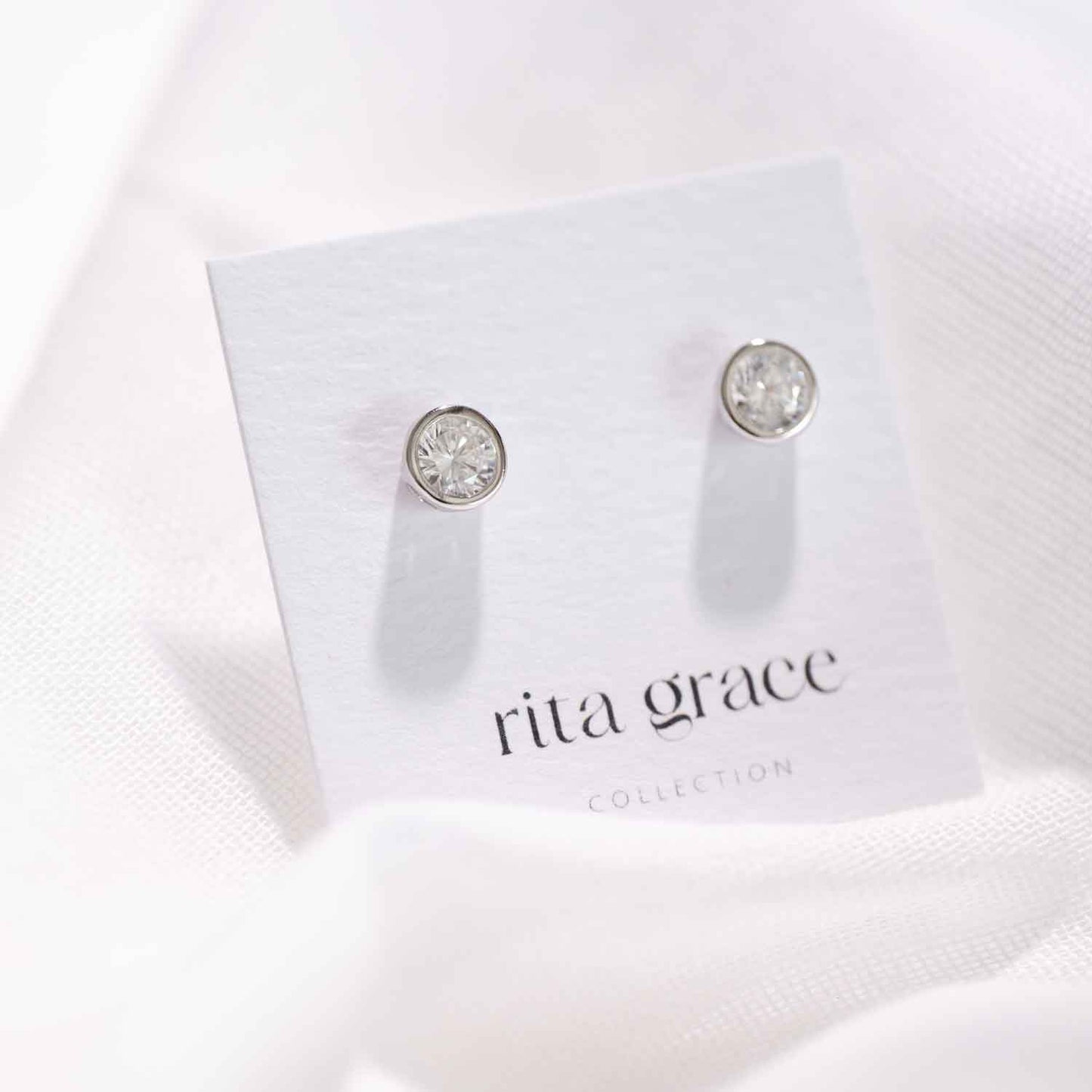 Flora Bezel Stud Earrings