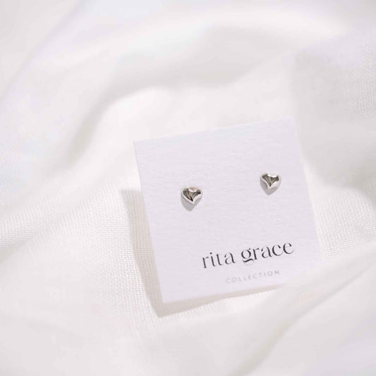 Heather Heart Studs