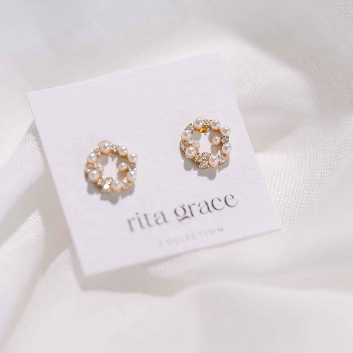 Poppy Pearl Circle Studs